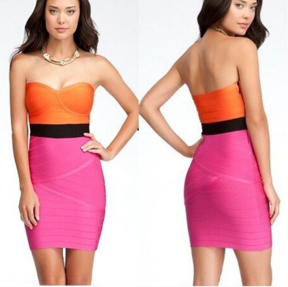 BEBE Bandage Colorblock Dress